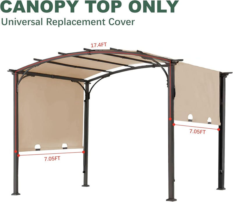 SCOMANAGE 85''x 208'' Universal Doubleton Steel Pergola Replacement Cover for Pergola L-PG080PST, (Light Beige) - Image 2